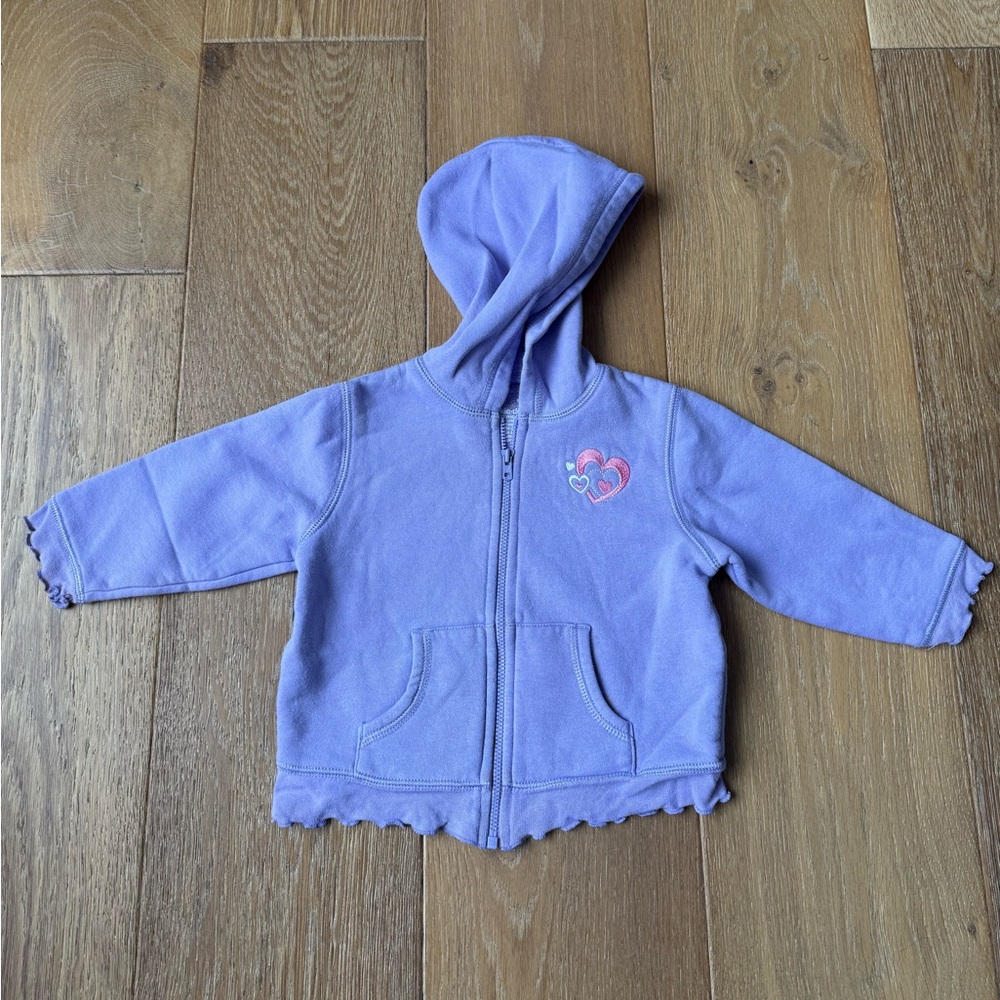 Okie Dokie toddler girls zip up hoodie sweatshirt zip up size 18 months Purple